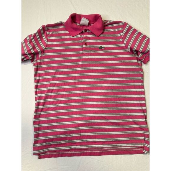 Lacoste Classic men’s pink striped polo shirt, size 4 (M) - Picture 1 of 5